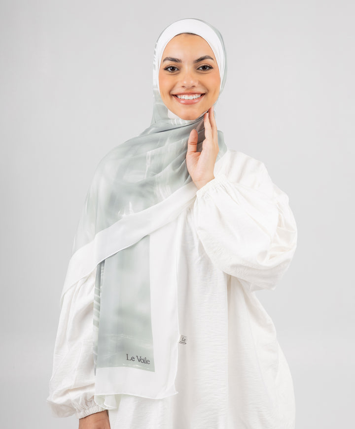 Quiet Green Chiffon Scarf