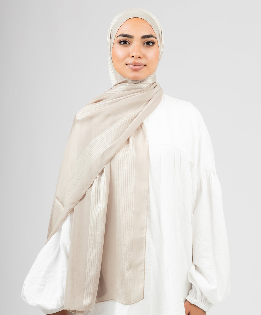 Glittery Crinkle Satin Chiffon Scarf