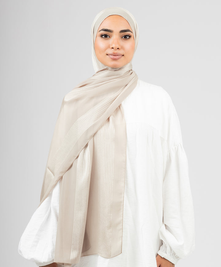 Glittery Crinkle Satin Chiffon Scarf