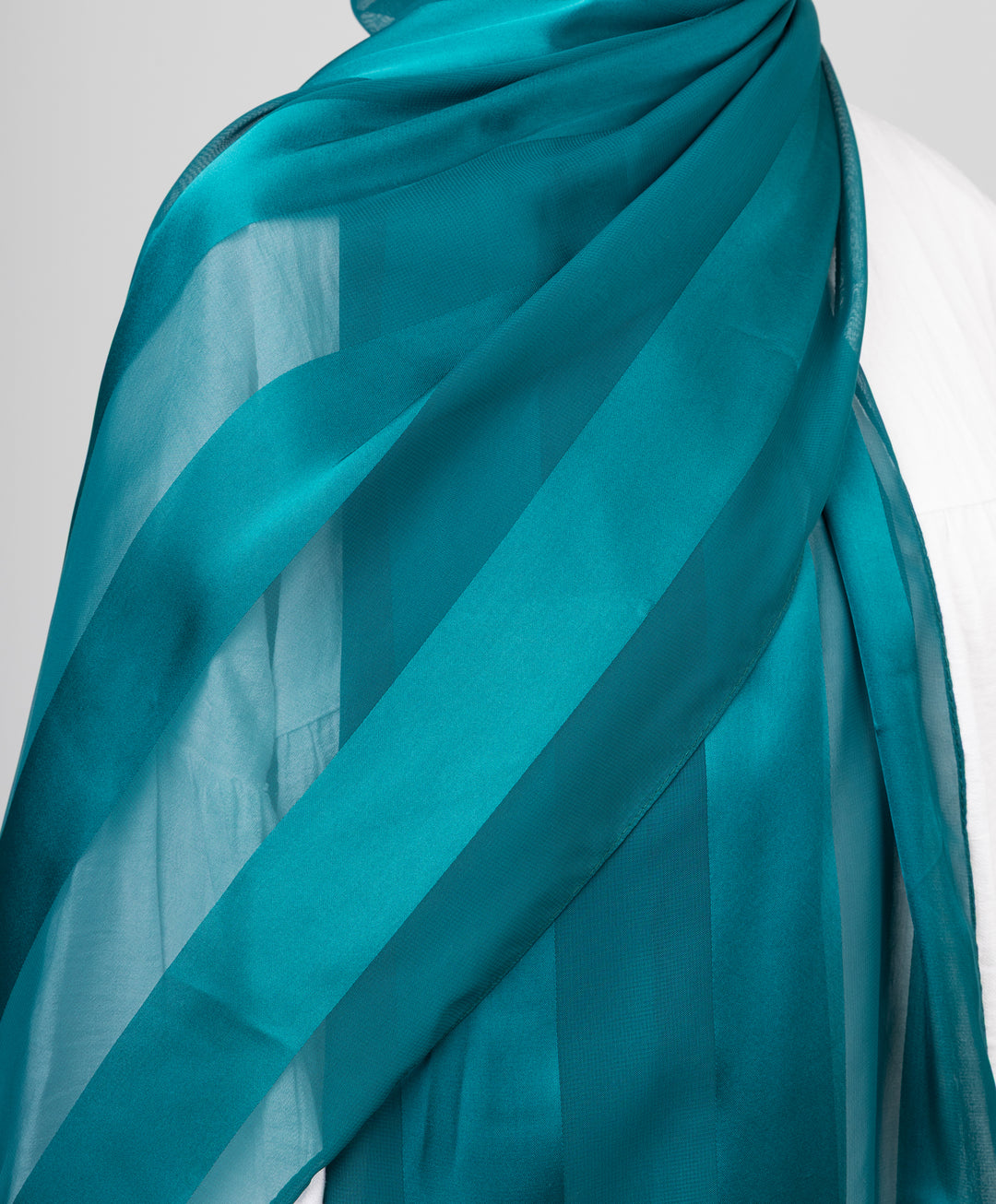 Abstract Satin Chiffon Scarf