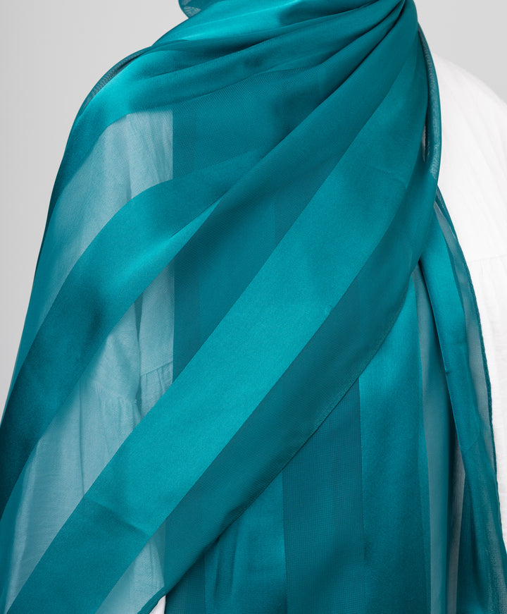 Abstract Satin Chiffon Scarf