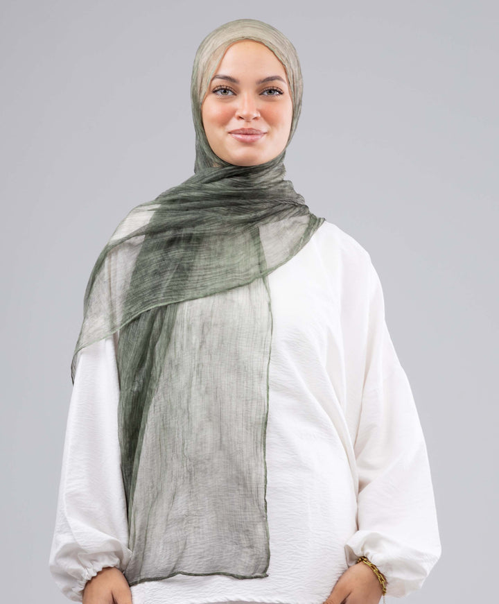 Lined Marble Chiffon Scarf