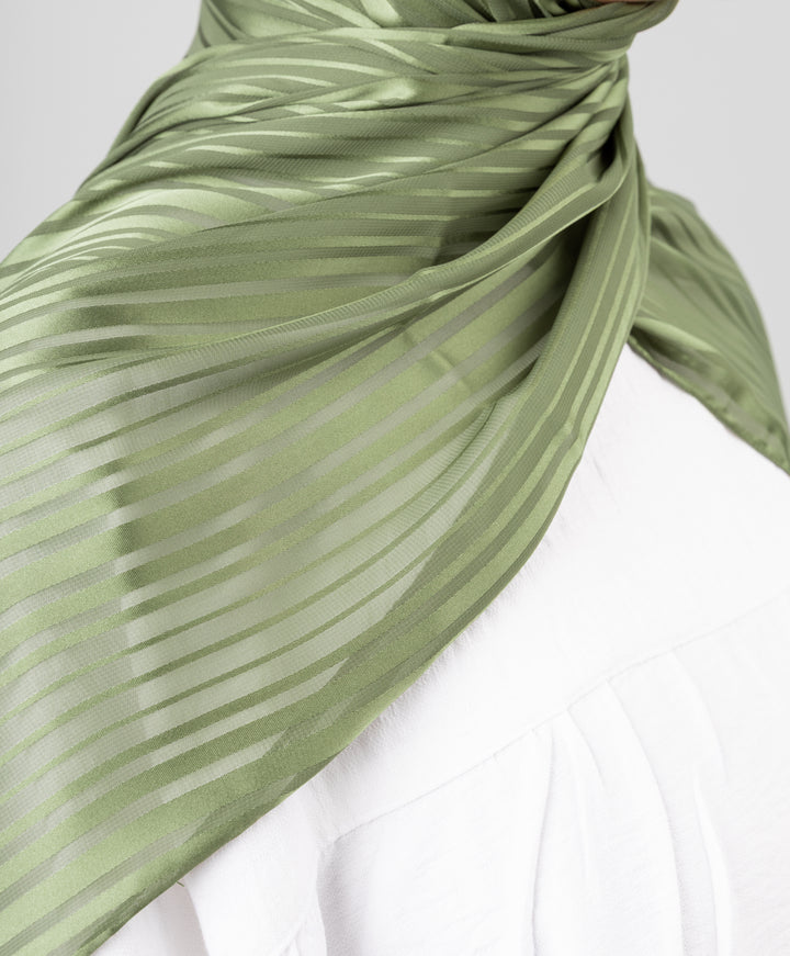 Linear Satin Chiffon Scarf