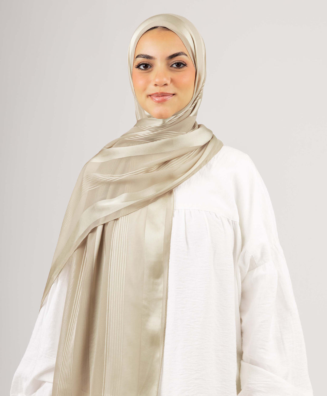 Stately Satin Chiffon Scarf