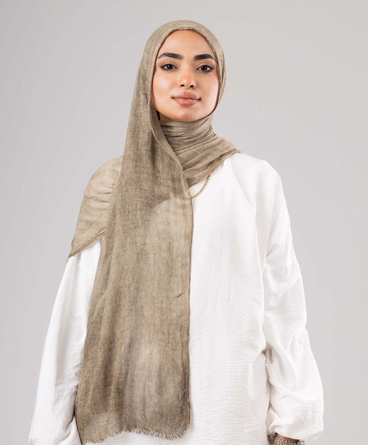 Fuzzy Linen Marble Scarf
