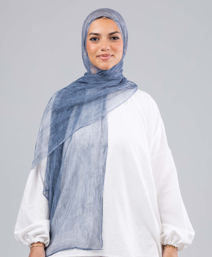 Lined Marble Chiffon Scarf