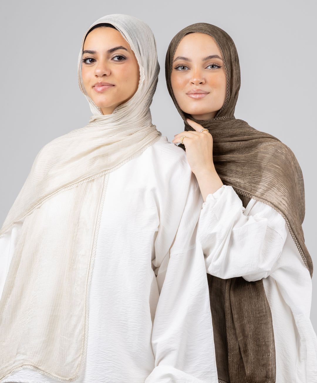 Lace Plain Cotton Scarf
