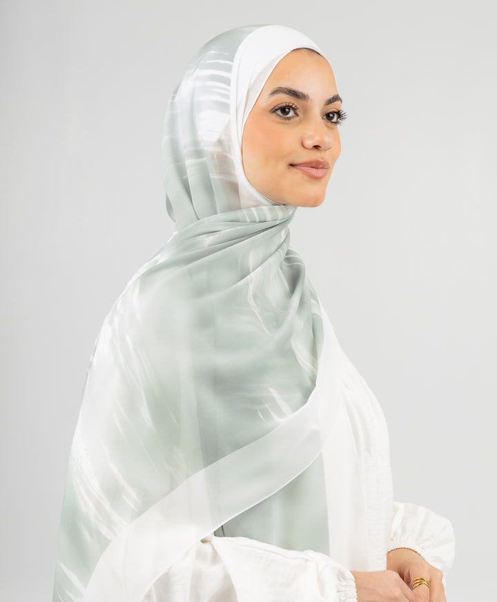 Quiet Green Chiffon Scarf