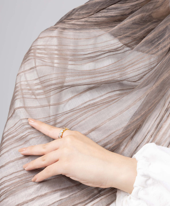 Gloss Silk Stripes Scarf