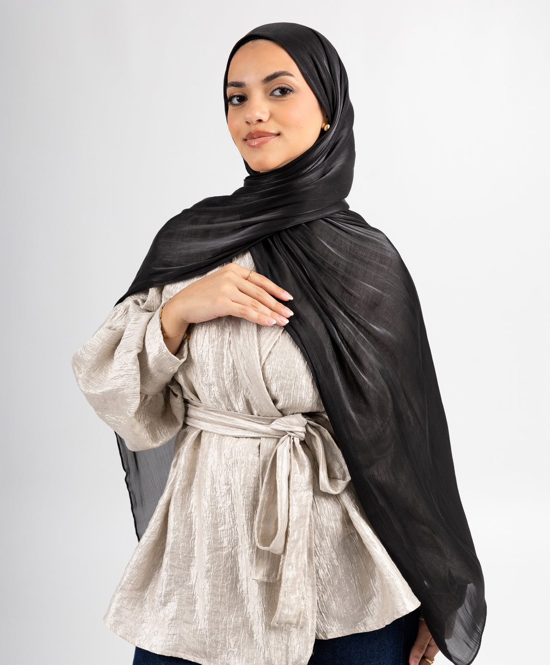 Organza Crinkle Satin Scarf
