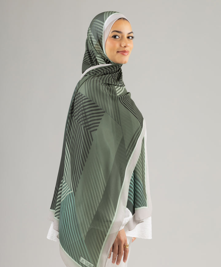 Geo Forest Chiffon Scarf