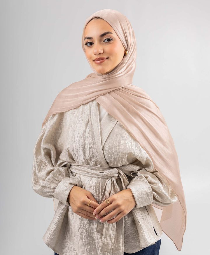 Organza Crinkle Satin Scarf