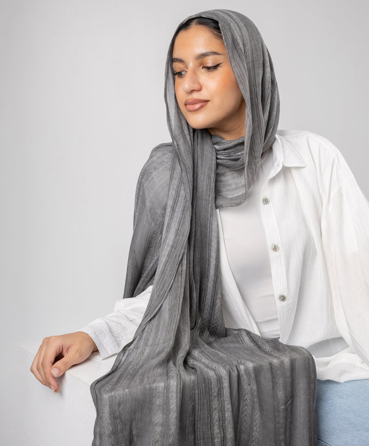 Striped Marble Linen Scarf