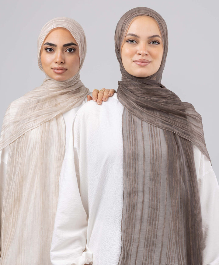 Gloss Silk Stripes Scarf