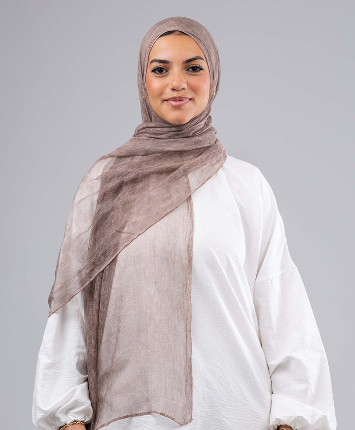 Plain Marble Chiffon Scarf