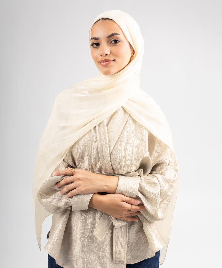 Organza Crinkle Satin Scarf