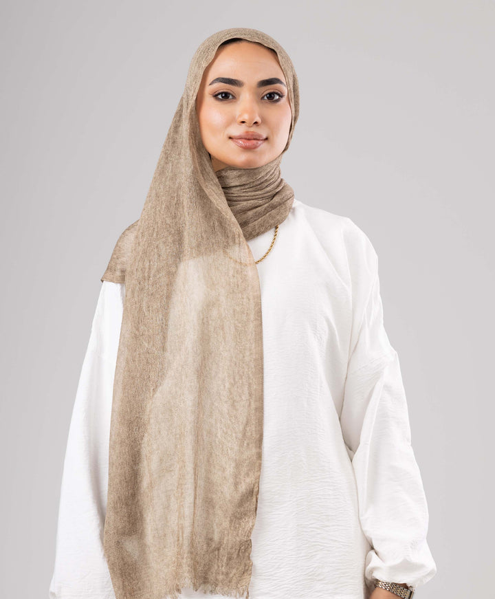 Fuzzy Linen Marble Scarf