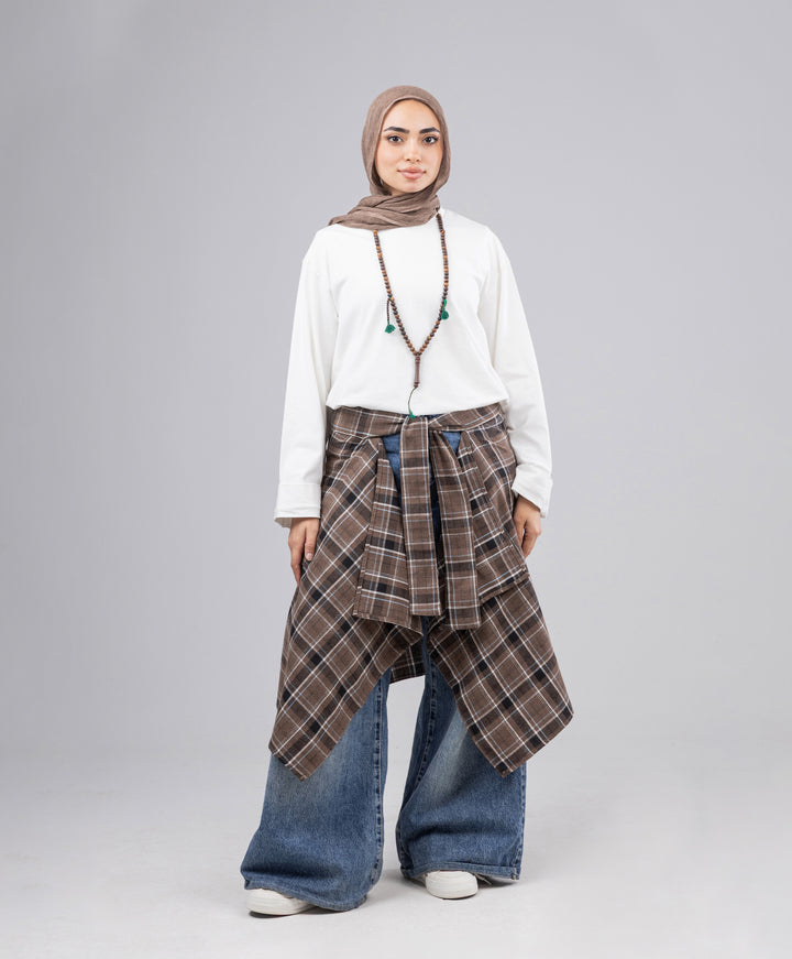 Wrap Carreaux Skirt