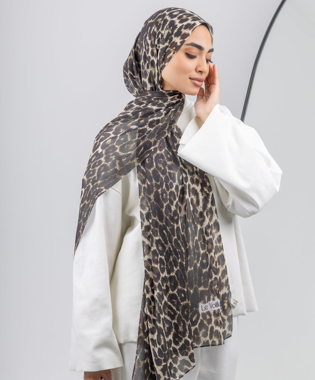 Leopard Chiffon Scarf