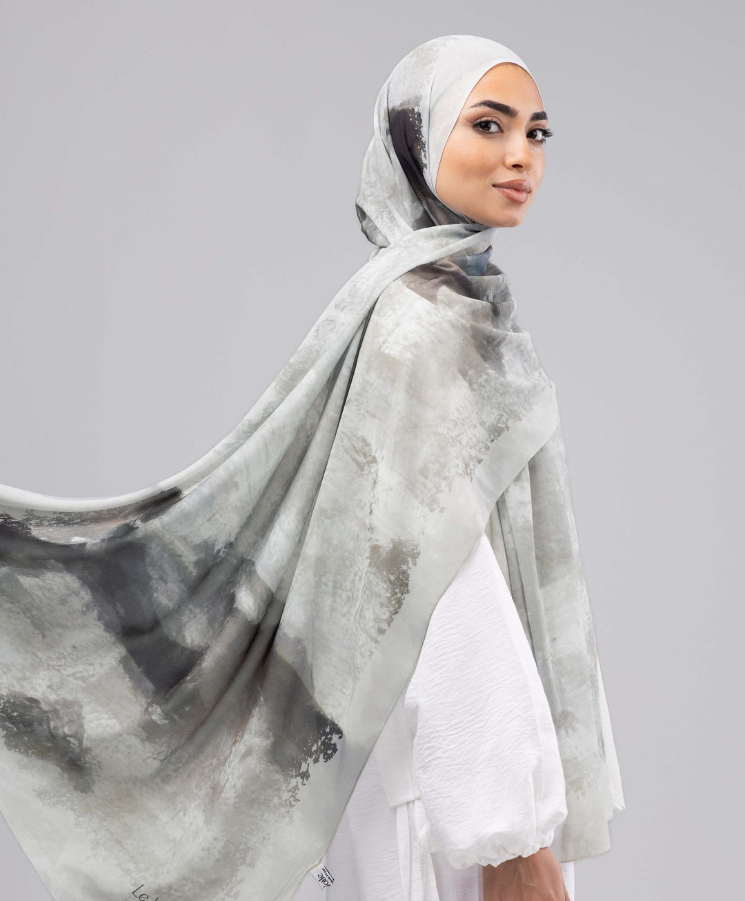 Shadow Marble Chiffon Scarf