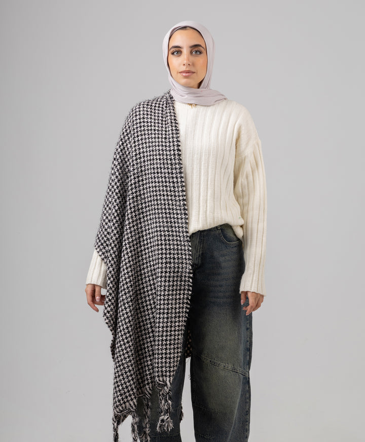 Mini Houndstooth Winter Shawl