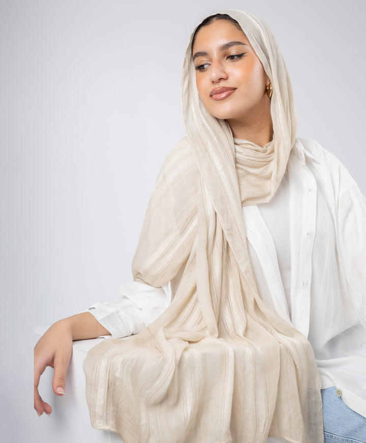 Striped Marble Linen Scarf