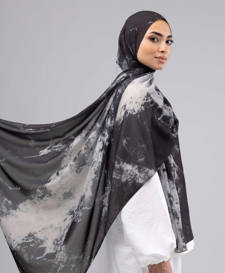Midnight Marble Chiffon scarf