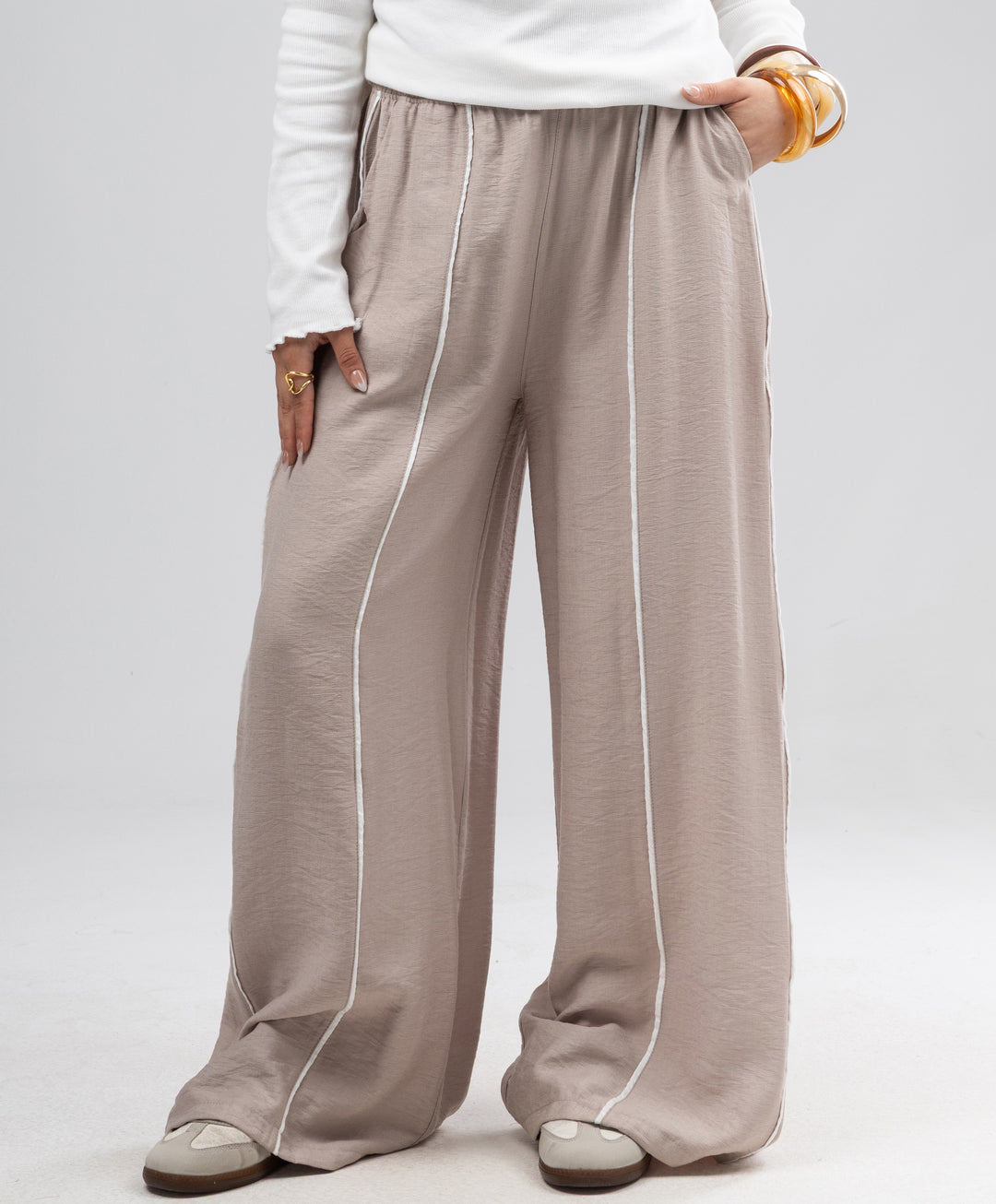 Piping Linen Pants