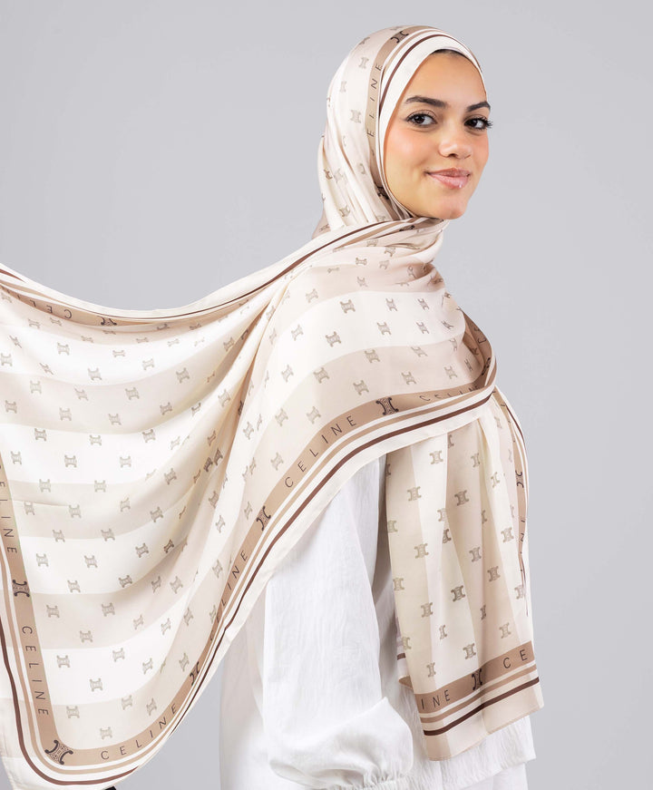 Illustrated Luxury Silk Scarf