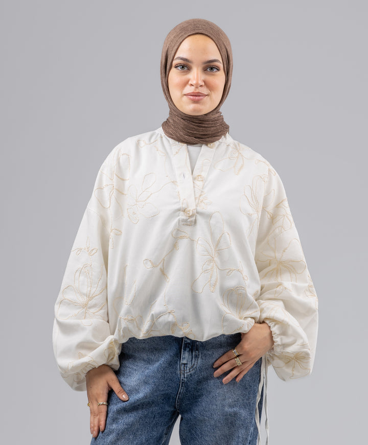 Botanical Embroidered Blouse