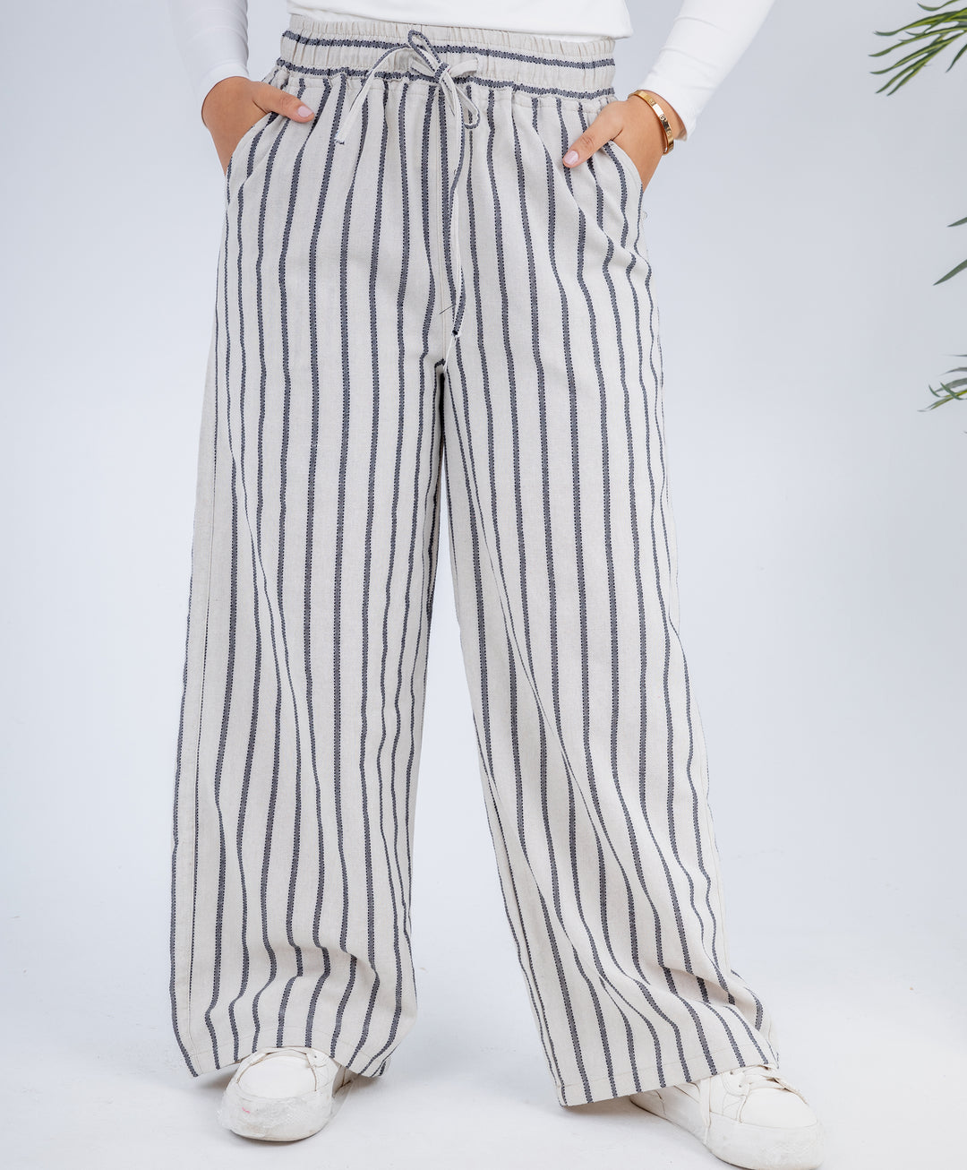 Pure Linen Stripped Pants