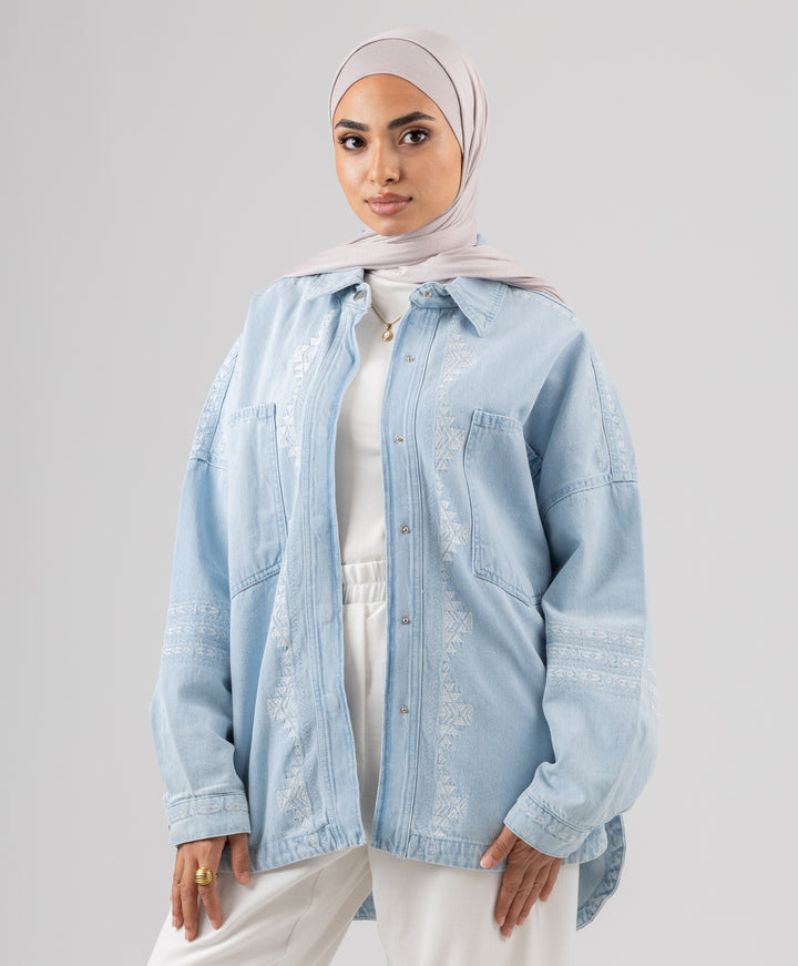 Embroidered Denim Shirt