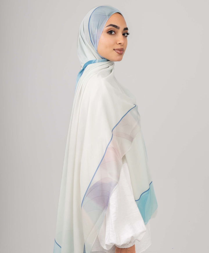Pastel Sky Chiffon Scarf