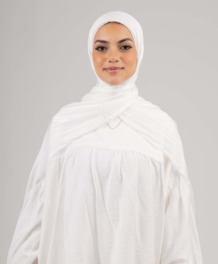 Striped Satin Chiffon Scarf