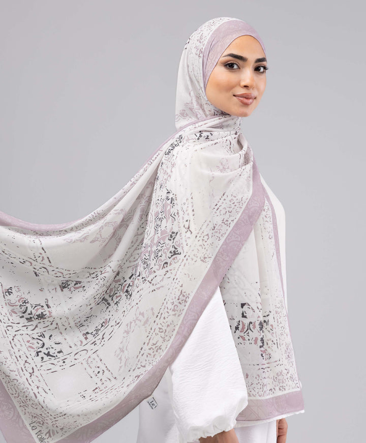 Etched Mauve Chiffon Scarf