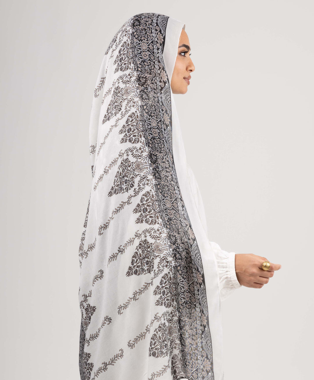 Dark Floral Modal Scarf