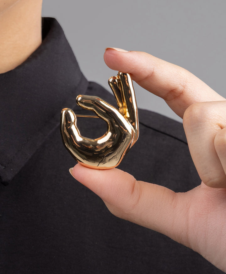 OK Gesture Brooch