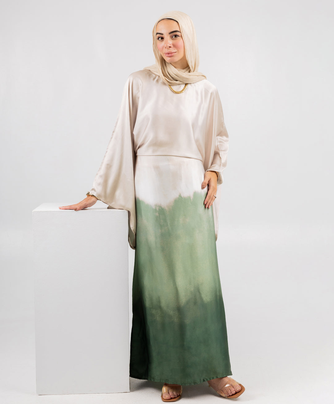 Gradient Satin Dress