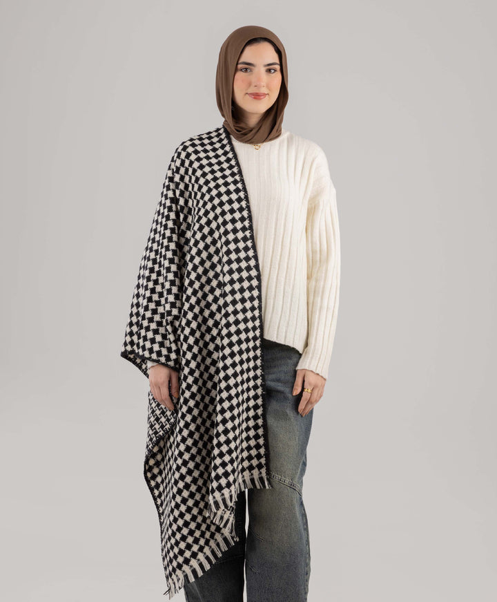 Black & White Winter Shawl