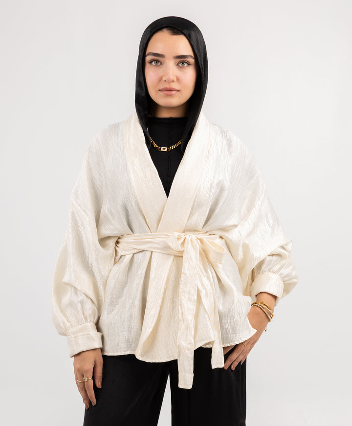 Glossy Wrap Kimono