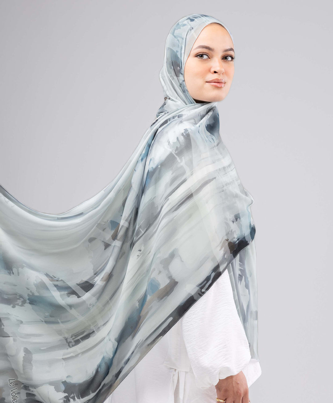 Foggy Blue Chiffon Scarf