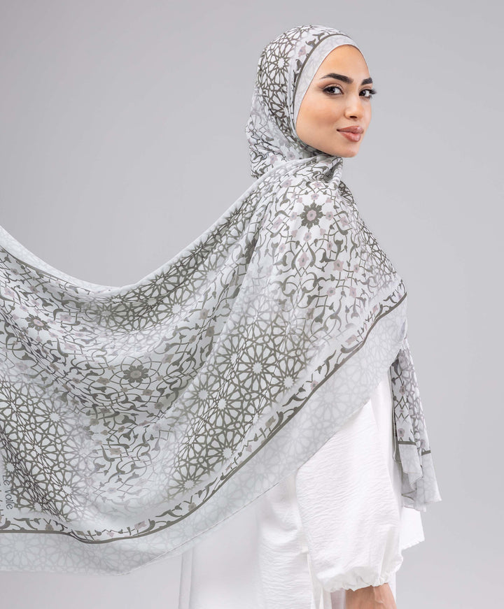 Geo Print Chiffon Scarf