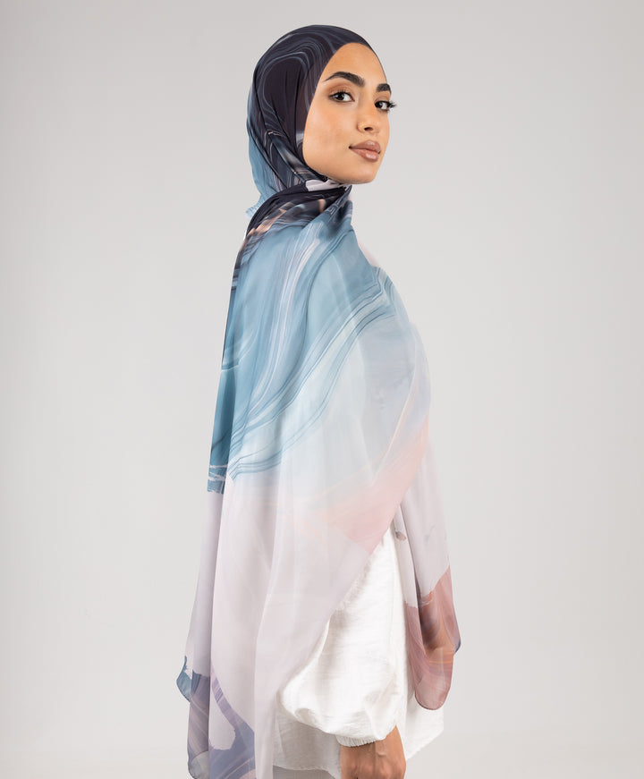Marble Mist Chiffon Scarf