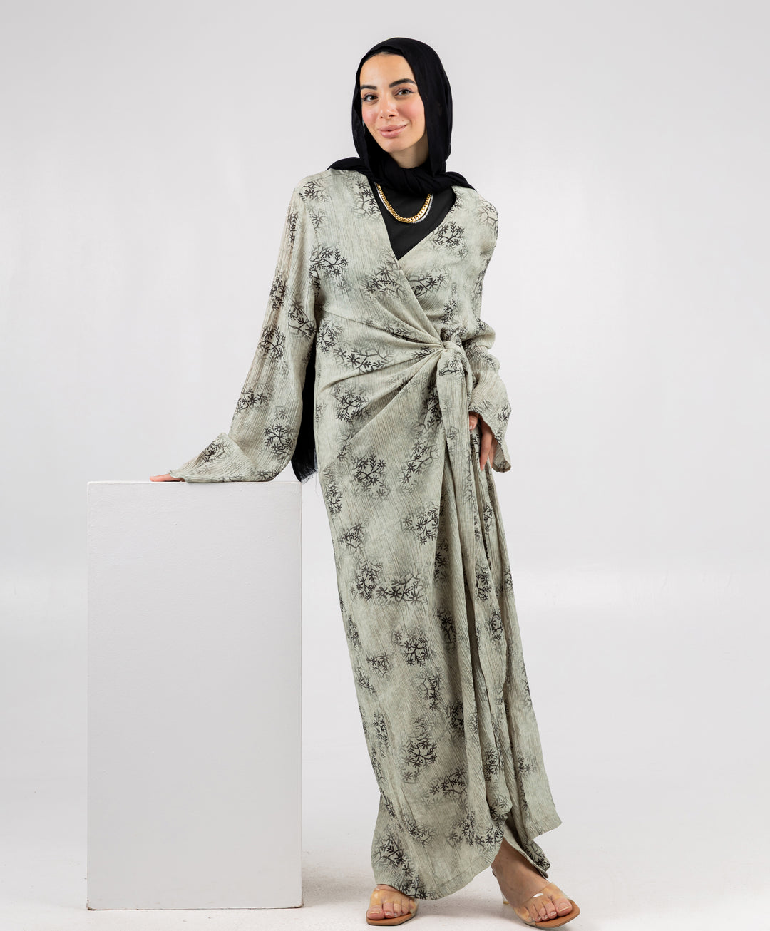Fleuri Crinkle Wrap Dress