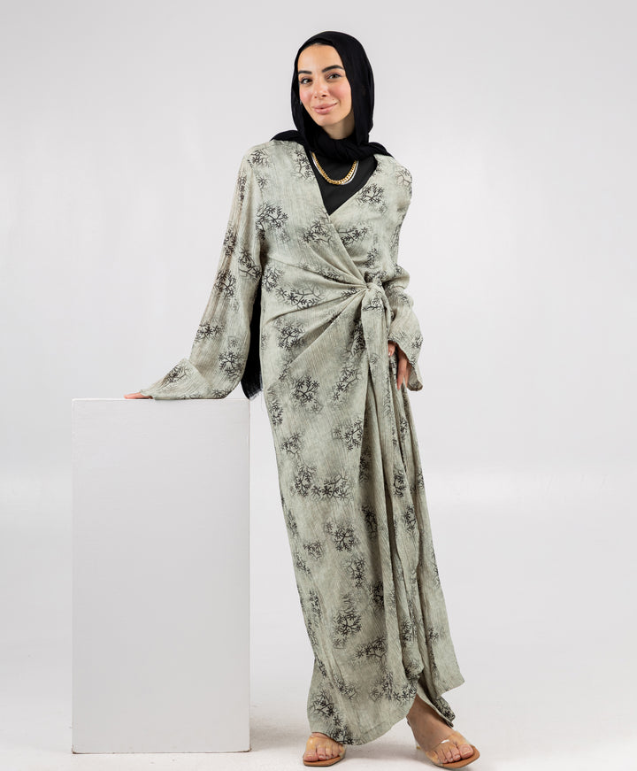 Fleuri Crinkle Wrap Dress