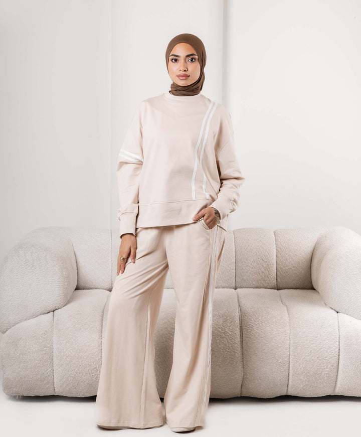 White Stripes Cotton Set