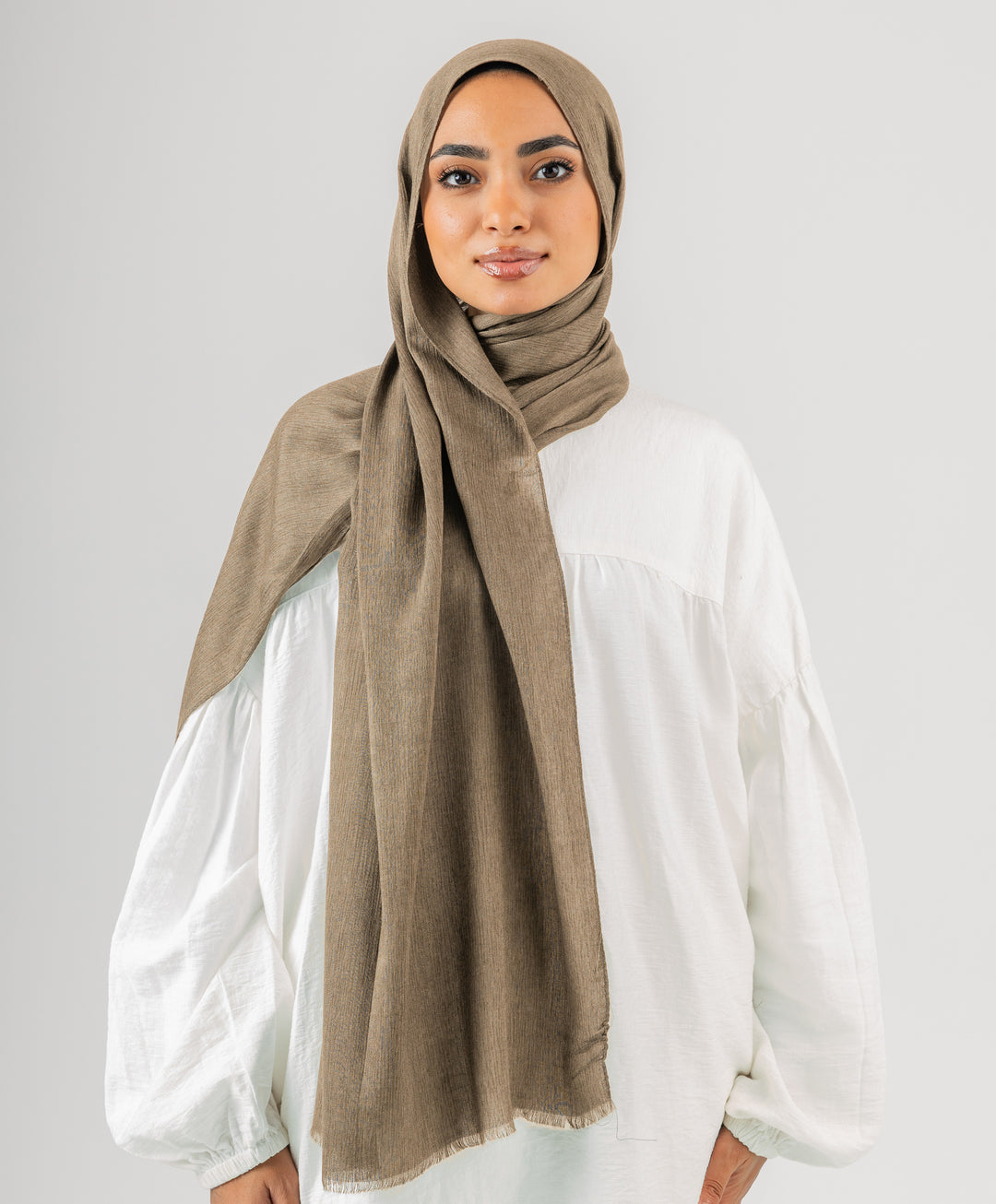 Foggy Marble Tassels Cotton Scarf