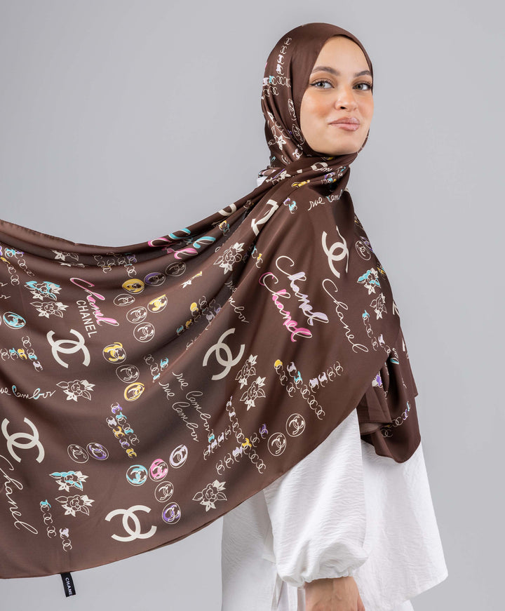 Noir Charm Silk Scarf