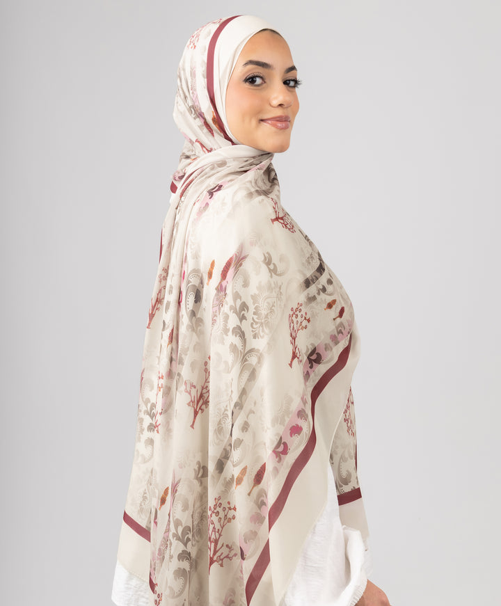 Soft Scroll Chiffon Scarf
