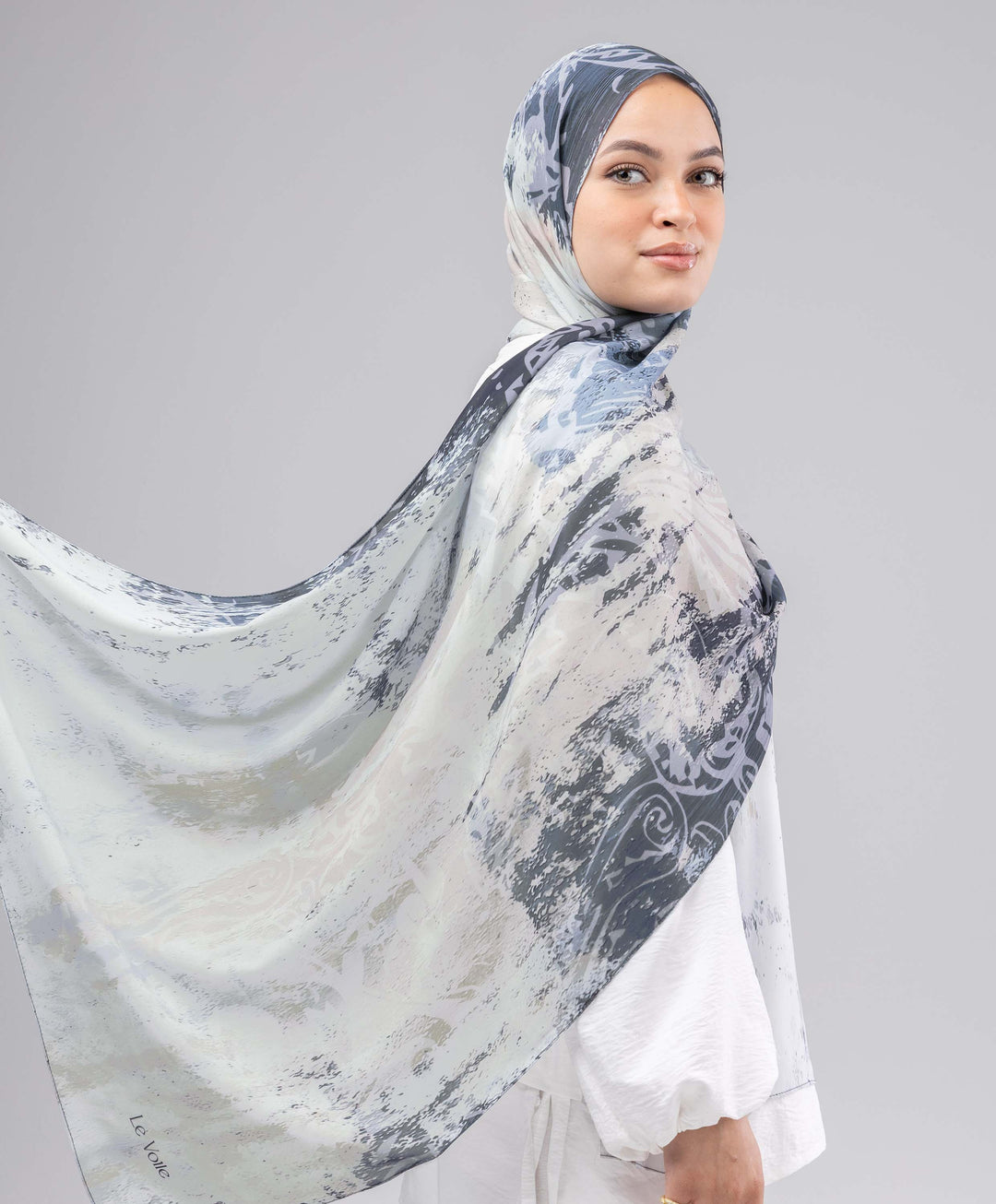 Stone Bloom Chiffon Scarf